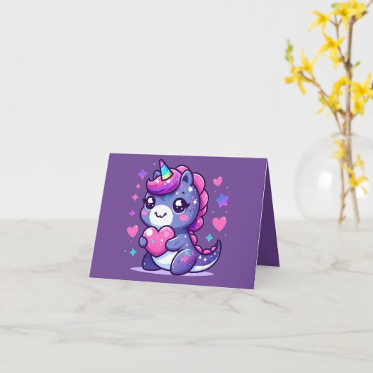 Kawaii Cute Valentijnsdag Kaart (Gele Bloem)