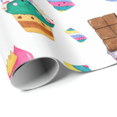 Kawaii Cute Waterverf Pastel Snoep Sweets Kinder Cadeaupapier (Rol Hoek)