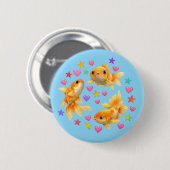 kawaii cute y2k rainbow goldfish  ronde button 5,7 cm (Voorkant /achterkant)