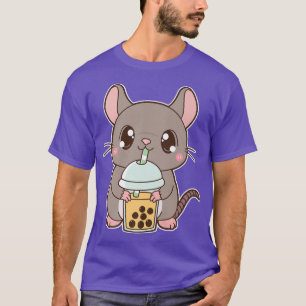 Kawaii Cute Zodiac Boba Rat Mango Bubble Pearl Mil T-shirt