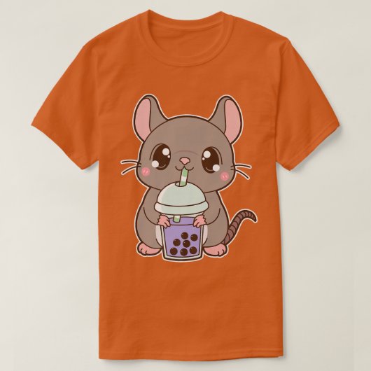 Kawaii Cute Zodiac Boba Rat Taro Bubble Pearl Milk T-shirt (Design voorkant)