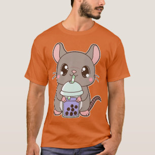 Kawaii Cute Zodiac Boba Rat Taro Bubble Pearl Milk T-shirt