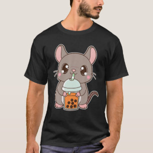 Kawaii Cute Zodiac Boba Rat Thai Iced Bubble Milk T-shirt
