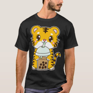 Kawaii Cute Zodiac Boba Tiger Classic Bubble Pearl T-shirt