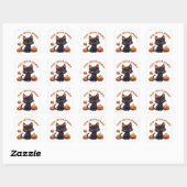 Kawaii Cute Zwarte Kat Halloween 🎃 Vierkante Sticker (Vel)