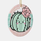 Kawaii Cutie Cactus Succulent Kerstmis Keramisch Ornament (Rechts)