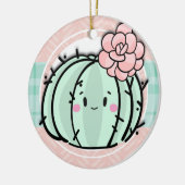 Kawaii Cutie Cactus Succulent Kerstmis Keramisch Ornament (Links)