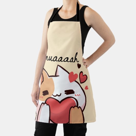 Kawaii Cutie Cat Mauh Apron Schort (Insitu)