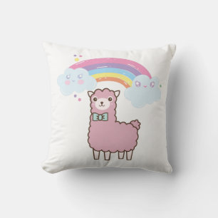 Kawaii Cutie Lame met kleurrijke Regenboog T-Shirt Kussen