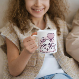 Kawaii Cutie met een hartballon Koffiemok