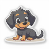 Kawaii Dachshund Puppy – Slaaphouding Sticker (Voorkant)