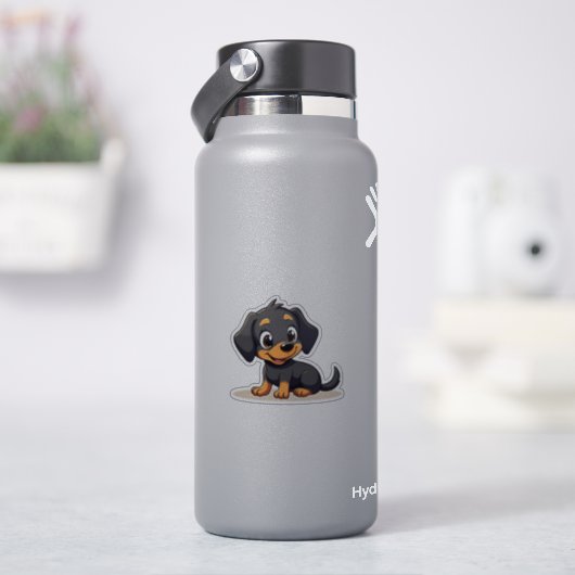 Kawaii Dachshund Puppy – Slaaphouding Sticker (HydroFlask)