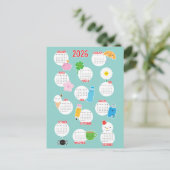 Kawaii Dagelijks Leven 2026 Kalender Briefkaart (Staand voorkant)