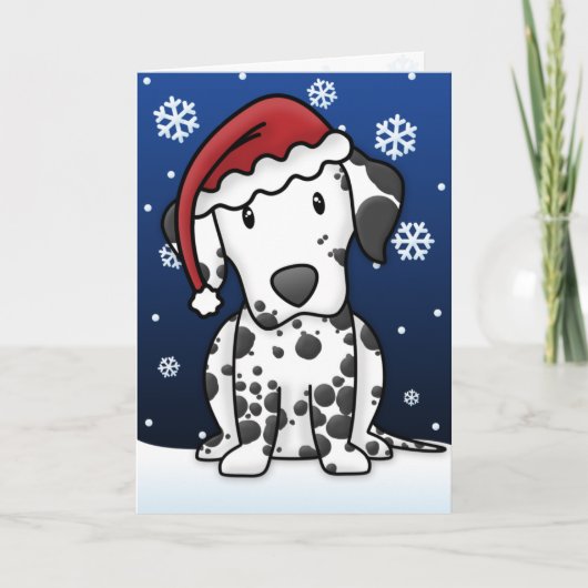 Kawaii Dalmatian Christmas Card Feestdagen Kaart (Voorkant)