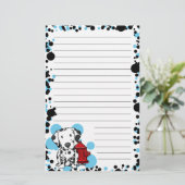 Kawaii Dalmatian & Fire Hydrant Stationery (Ling.) Briefpapier (Staand voorkant)
