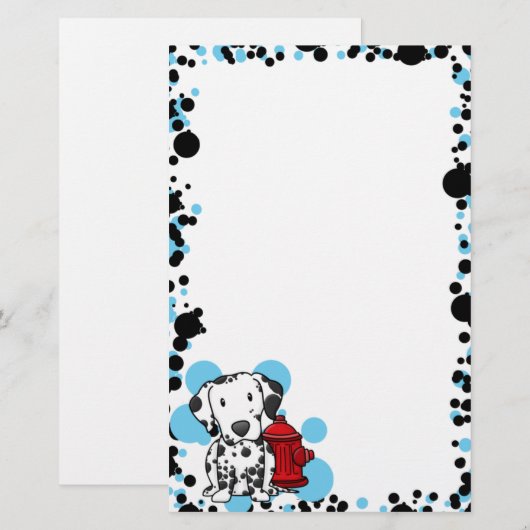 Kawaii Dalmatian Stationery (niet-gevoerd) Briefpapier (Voorkant / Achterkant)