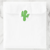 Kawaii dansen cactus sticker. ronde sticker (Tas)
