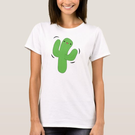 Kawaii danst cactus t-shirt. t-shirt (Voorkant)