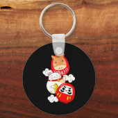 Kawaii Daruma Japanese New Year 2026 Year Of The H Sleutelhanger (Voorkant)