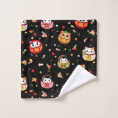 Kawaii daruma-patroon bad handdoek (Wasdoekje)