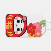 Kawaii daruma-patroon cadeaulabel (Voorkant (Horizontaal))