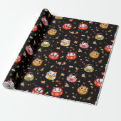 Kawaii daruma-patroon cadeaupapier (Uitgerold)