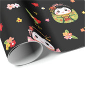 Kawaii daruma-patroon cadeaupapier (Rol Hoek)
