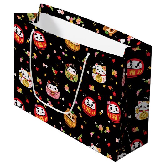 Kawaii daruma-patroon groot cadeauzakje (Voorkant Gekanteld)