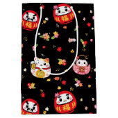 Kawaii daruma-patroon medium cadeauzakje (Voorkant)