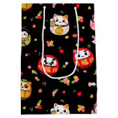 Kawaii daruma-patroon medium cadeauzakje (Achterkant)