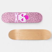 KAWAII DEATHROCK SCHEDEL ROZE LUIPAARD DECK SKATEBOARD (Horizontaal)