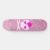 KAWAII DEATHROCK SCHEDEL ROZE LUIPAARD DECK SKATEBOARD (Horizontaal)