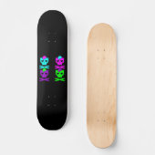 KAWAII DEATHROCK SCHEDELS MEERKLEURIG SKATEBOARD (Voorkant)
