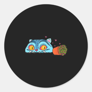 Kawaii Demon Cat Funny Anime Otaku Japans Ronde Sticker
