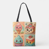 Kawaii Dessert Canvas tas (Achterkant)