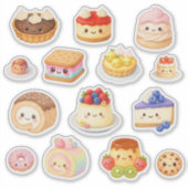 Kawaii Dessert Vinyl Stickers (Voorkant)