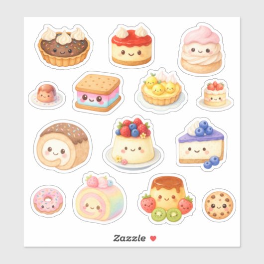 Kawaii Dessert Vinyl Stickers (Vel)