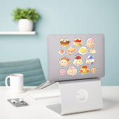 Kawaii Dessert Vinyl Stickers (Laptop op bureau)