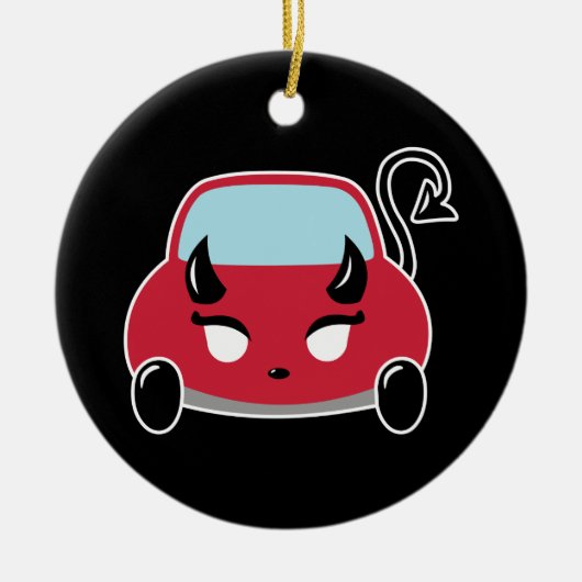 Kawaii Devil Car Keramisch Ornament (Voorkant)
