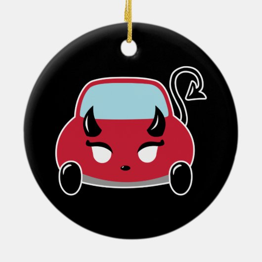 Kawaii Devil Car Keramisch Ornament (Achterkant)