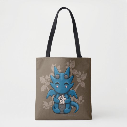 Kawaii Dice Dragon Canvas Canvas tas (Voorkant)