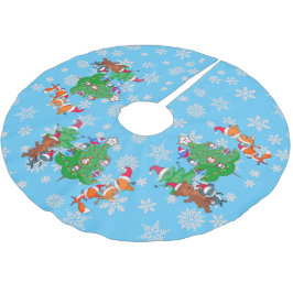 Kawaii Dieren dansen kerstboomblauw Kerstboom Rok