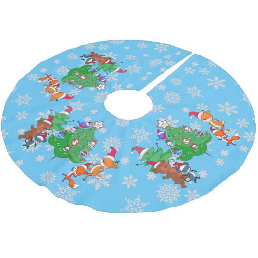 Kawaii Dieren dansen kerstboomblauw Kerstboom Rok (Gekanteld)