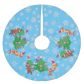 Kawaii Dieren dansen kerstboomblauw Kerstboom Rok (Voorkant)