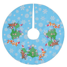 Kawaii Dieren dansen kerstboomblauw Kerstboom Rok
