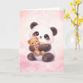 Kawaii Dieren Liefde Kaart (Gele Bloem)