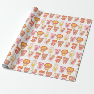Kawaii Dieren met voedsel Cadeaupapier