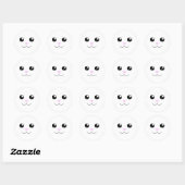 Kawaii Dierengezicht Ronde Sticker (Vel)