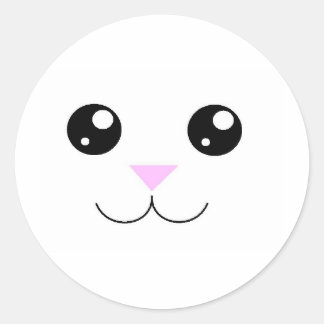 Kawaii Dierengezicht Ronde Sticker
