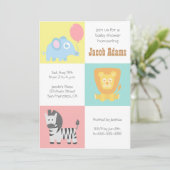 Kawaii dierentuin Theme Baby shower Uitnodigen Kaart (Staand voorkant)